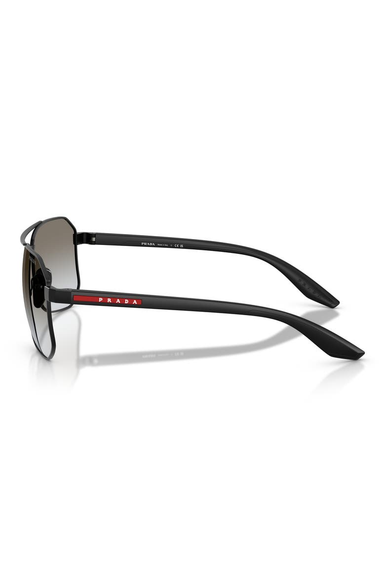 62mm Gradient Pilot Sunglasses, Alternate, color, MATTE BLACK