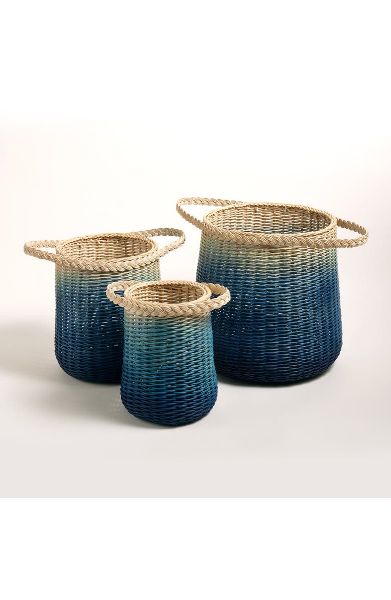 Zsa Zsa Zsu Java Rattan Basket 12 In, Alternate, color, Blue