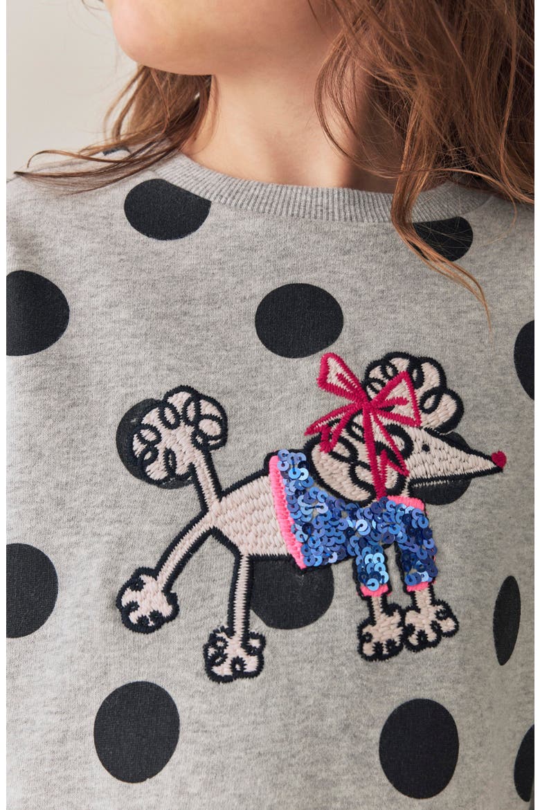 Kids' Poodle Graphic Sweatshirt Dress, Alternate, color, GREY
