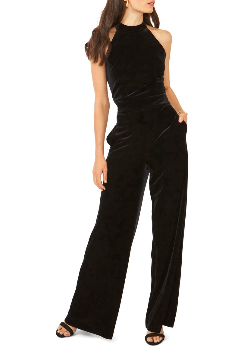 1.STATE Mock Neck Wide Leg Halter Jumpsuit, Main, color,