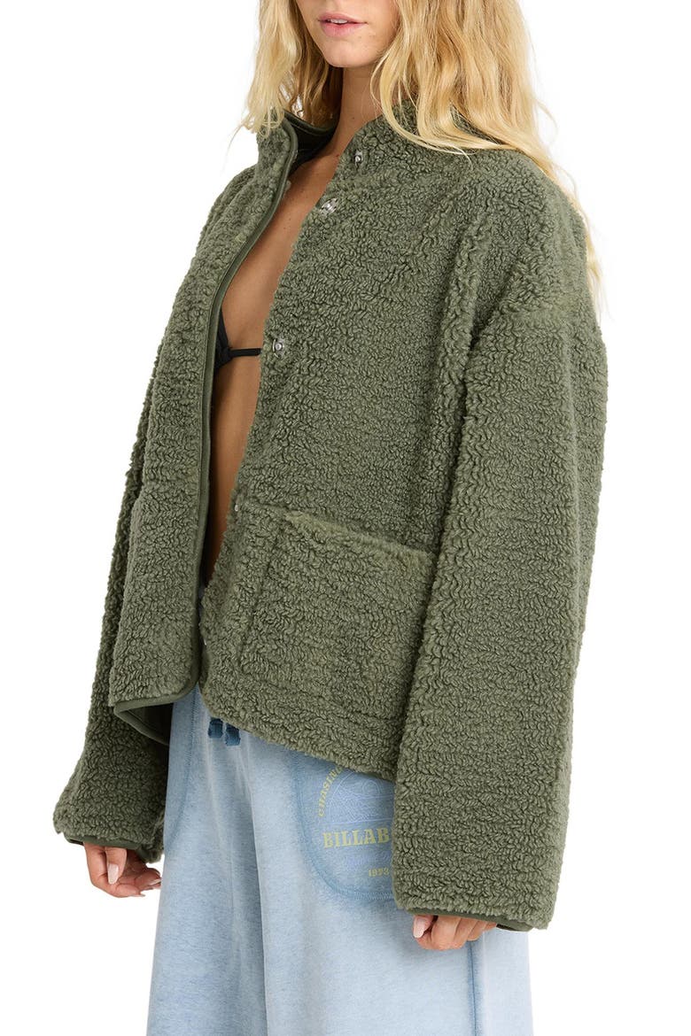 Camper Reversible High-Pile Fleece Jacket, Alternate, color, CANTEEN