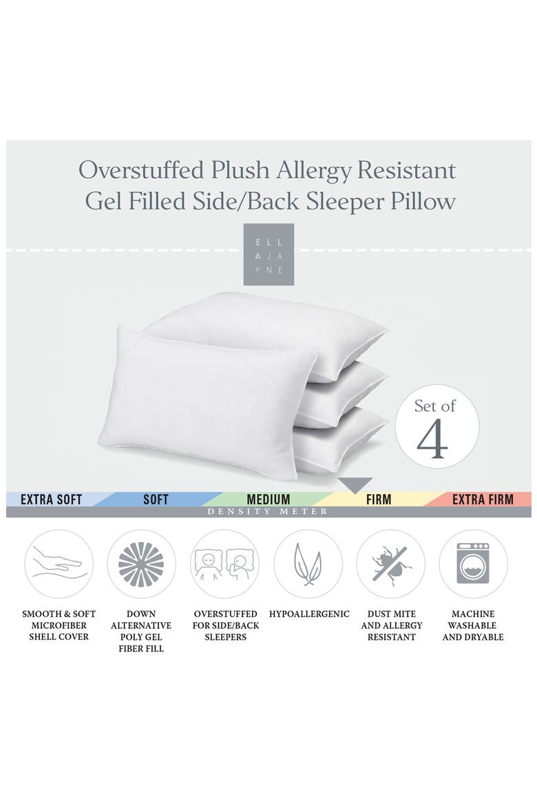 Signature Microfiber Shell Down Alternative Pillow - Pack of 4, Alternate, color, WHITE
