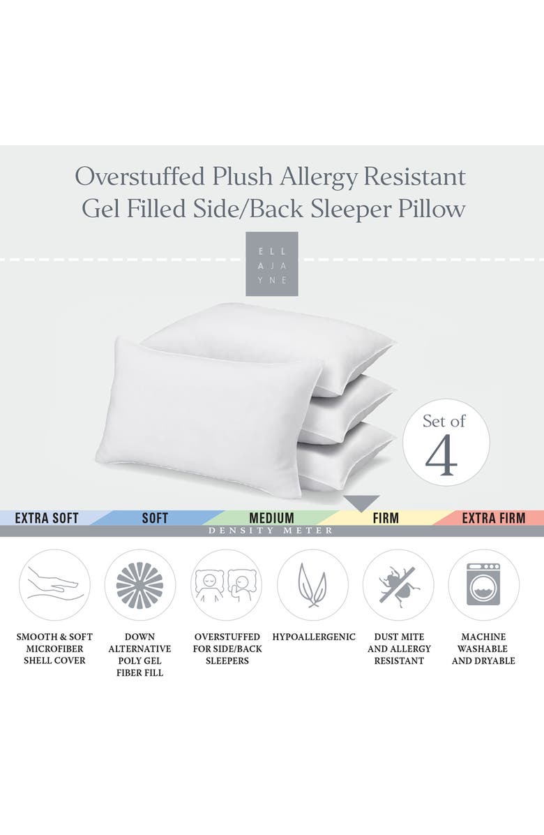 ELLA JAYNE HOME Signature Microfiber Shell Down Alternative Pillow - Pack of 4, Alternate, color, White