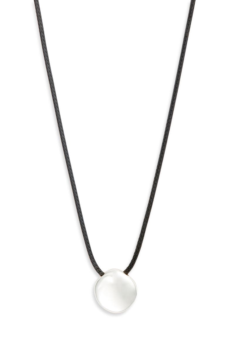 Reversible Polished Orb Cord Necklace, Alternate, color, BLACK- GOLD- SILVER