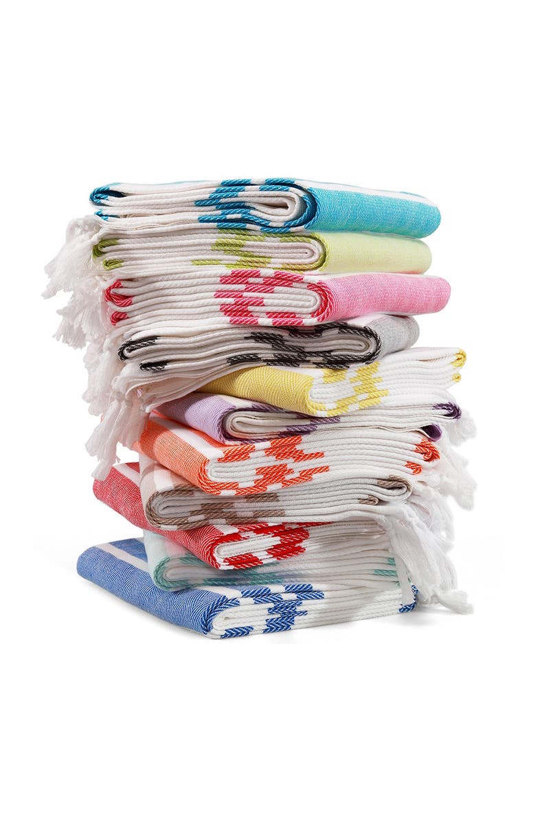 Linum Home Textiles 100% Turkish Cotton Herringbone Pestemal Beach Towel - Red & White, Alternate, color,