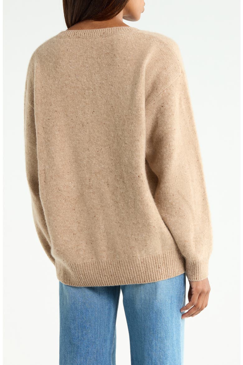The Brushed Cashmere V-Neck Sweater, Alternate, color, LIGHT CAME
