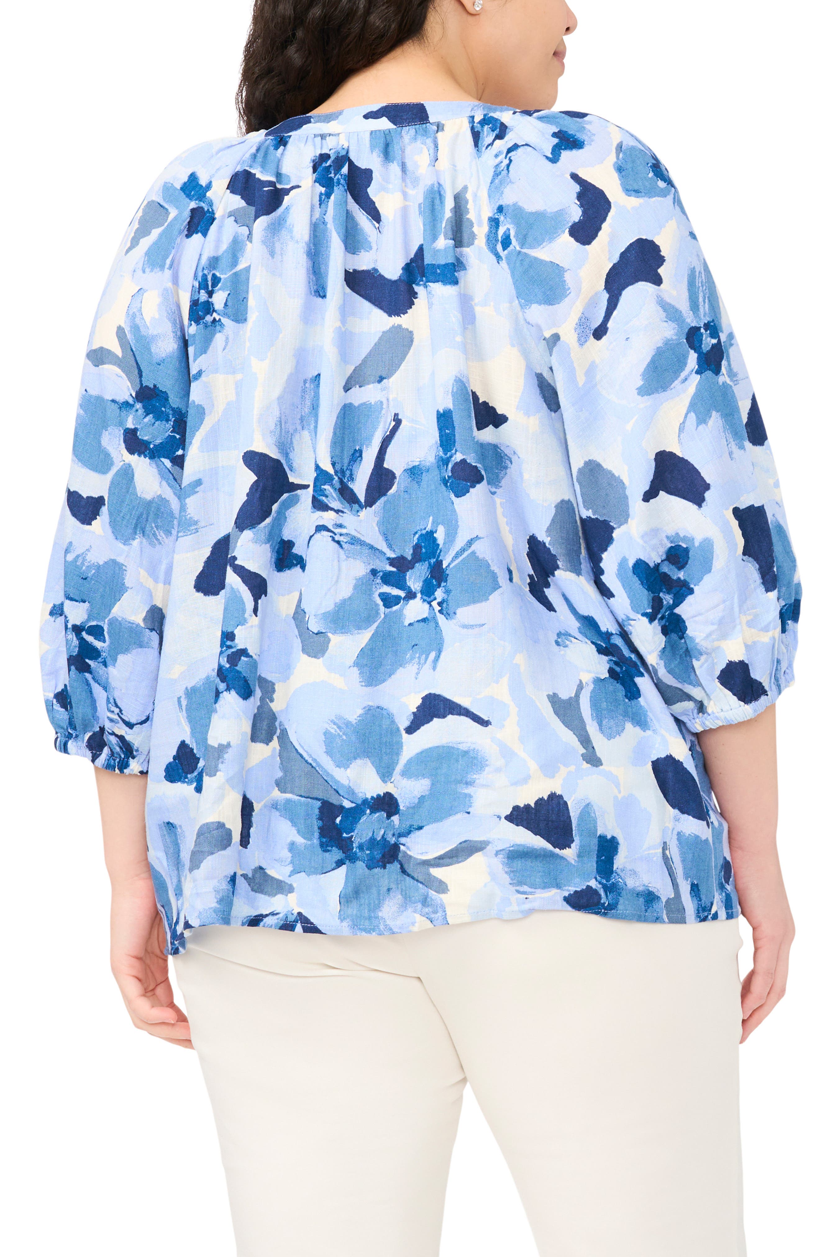 Floral Raglan Balloon Sleeve Top - image 2