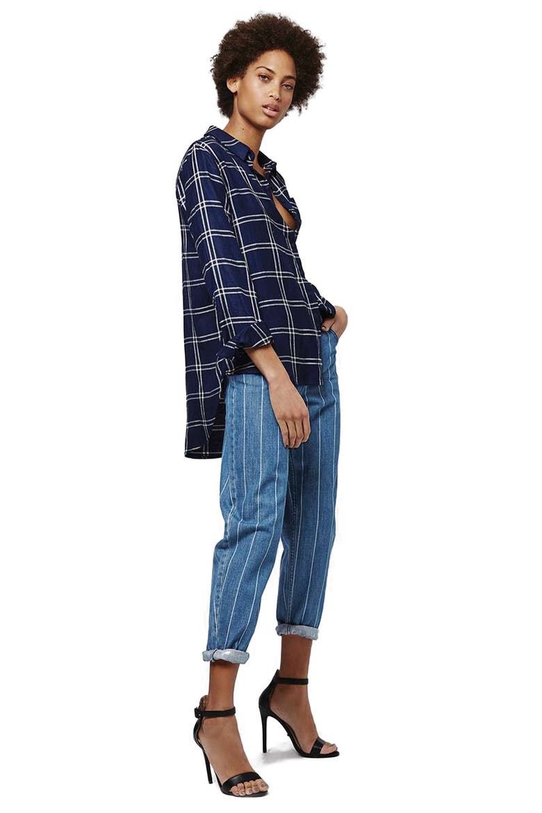 Stripe High Rise Boyfriend Jeans, Alternate, color, BLUE MULTI