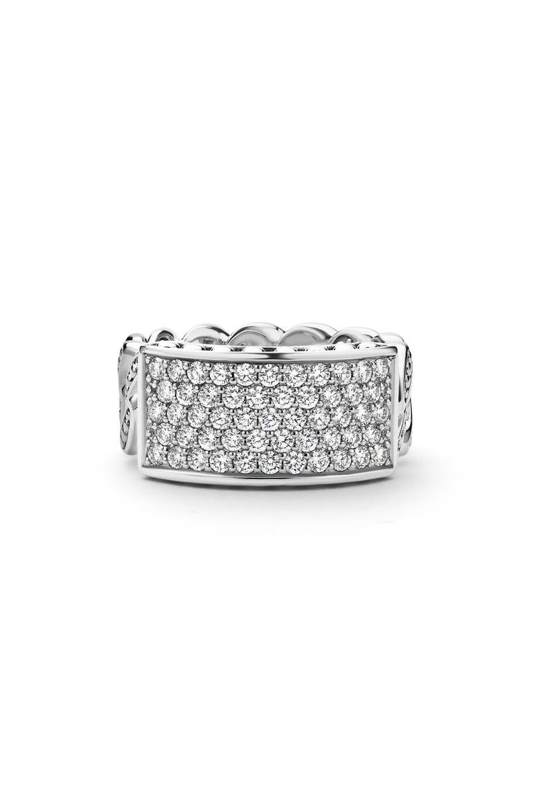 Men's Pavé Diamond Curb Link Ring, Alternate, color, SILVER