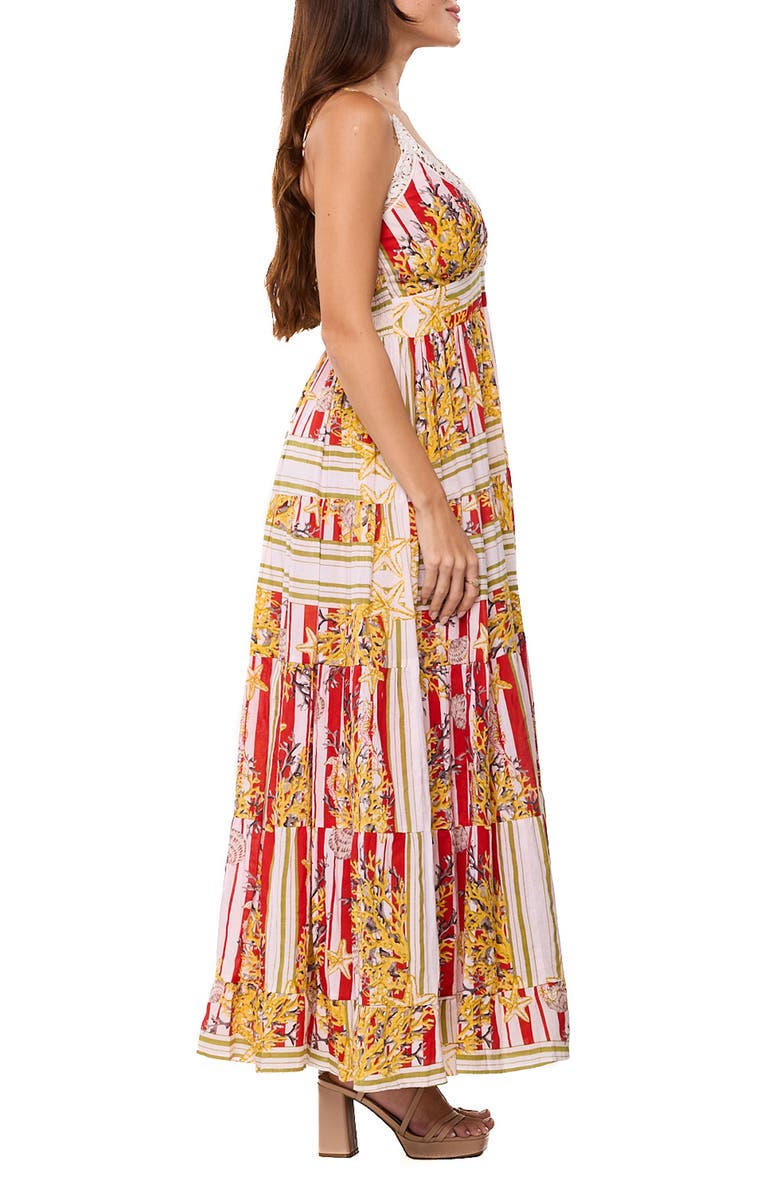 RANEES Vacation Print Maxi Dress, Alternate, color, Yellow