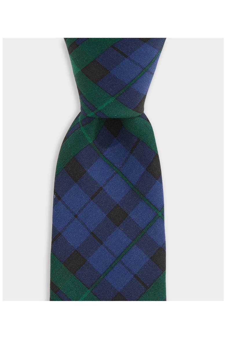 Kids' Noel Silk Tie, Alternate, color, JET BLACK BLACKWATCH