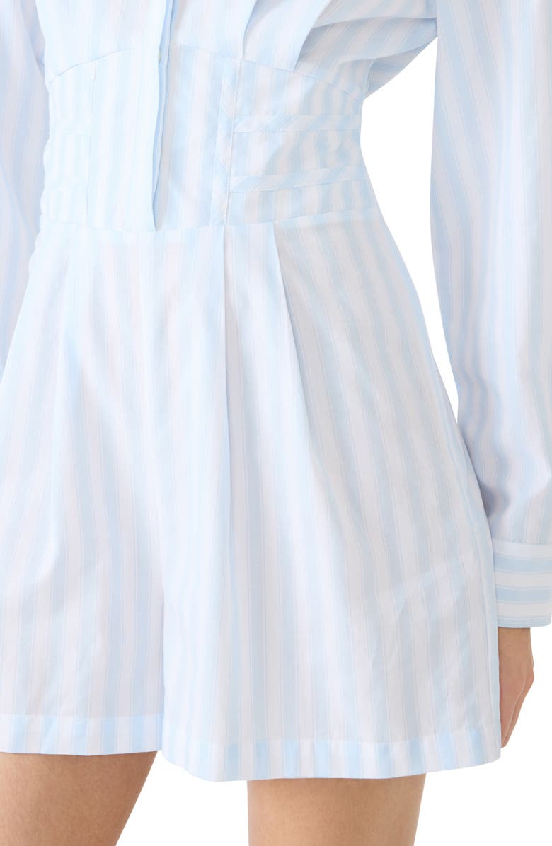 Steve Madden Aria Stripe Long Sleeve Cotton Romper, Alternate, color, Multi Stripe