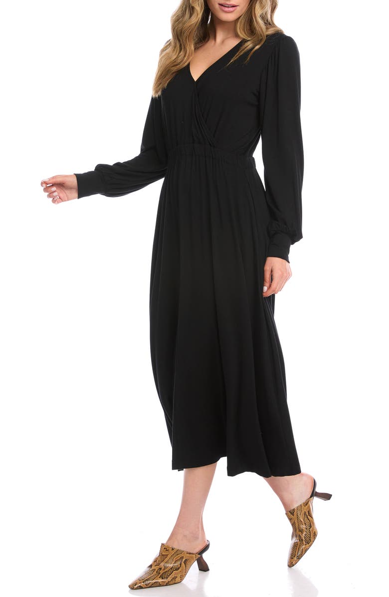Karen Kane Artisan Long Sleeve Midi Dress, Alternate, color,