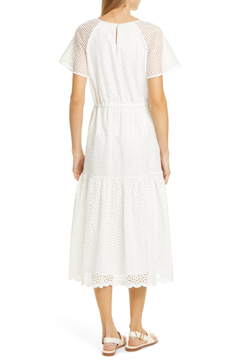 Marlowe Eyelet Midi Dress, Alternate, color, IVORY
