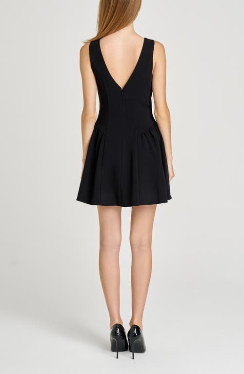 Wayf Ariana Bow Fit & Flare Minidress In Black