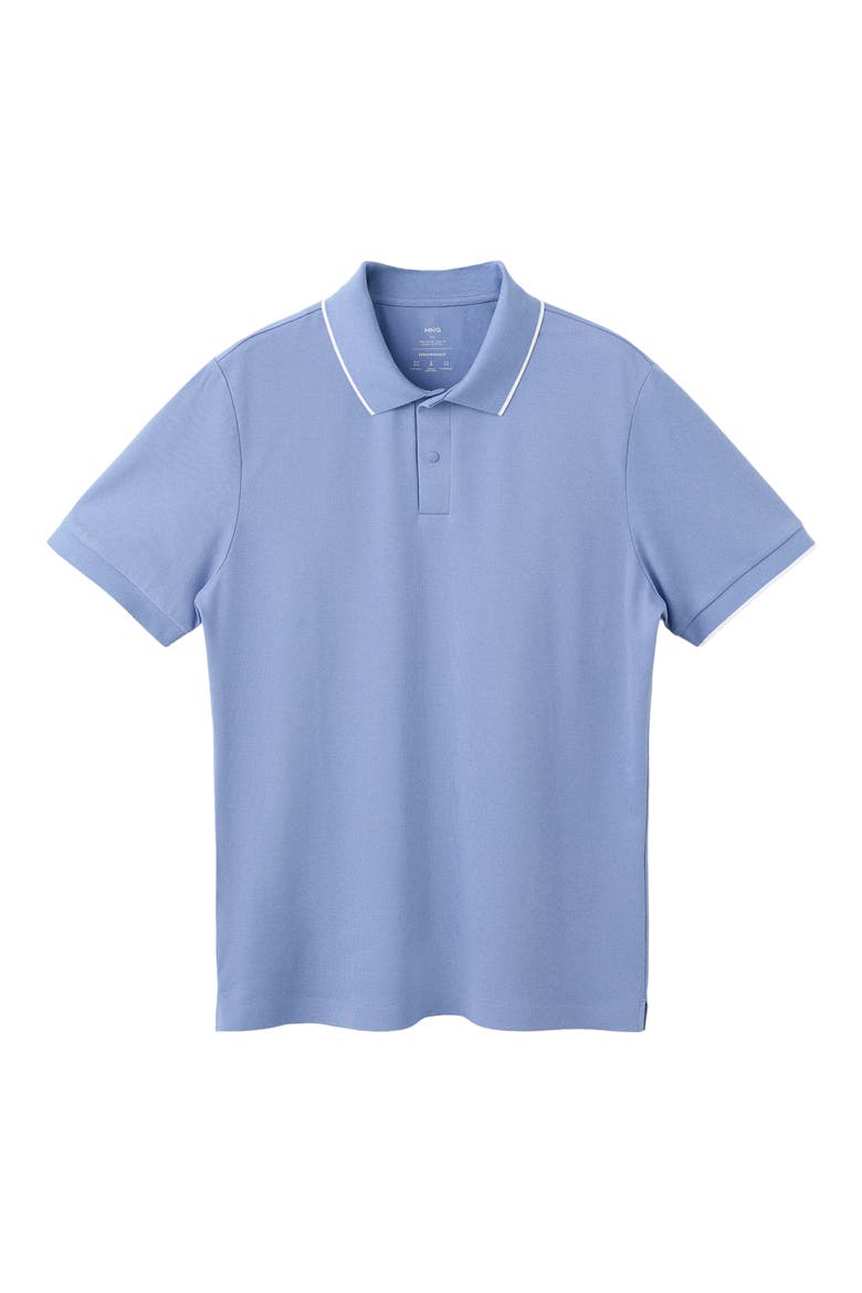 Comfort Stretch Tipped Piqué Polo, Alternate, color, CHINA BLUE