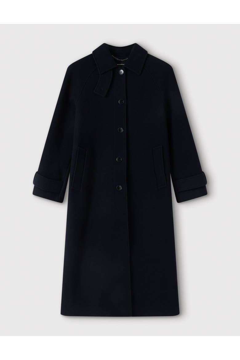 Funnel Neck Longline Coat, Alternate, color, Navy