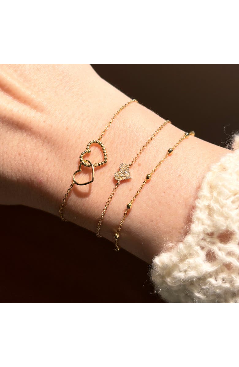 The Lovery Fine Jewelry Gold Interlocking Heart Bracelet, Alternate, color, Yellow Gold