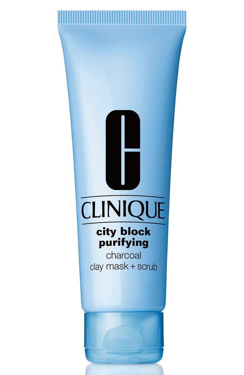 Clinique City Block Purifying Charcoal Clay Face Mask + Scrub, Main, color, 