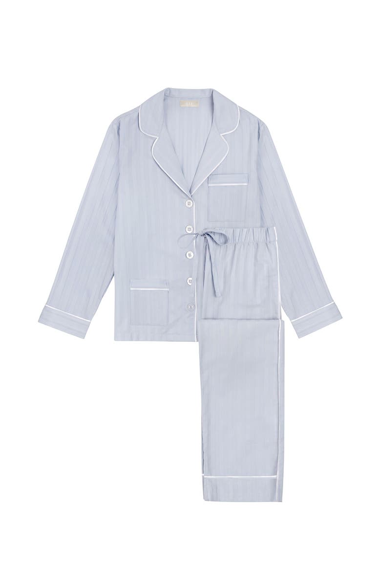 Premium Cotton Pajama Set, Alternate, color, Mist Blue