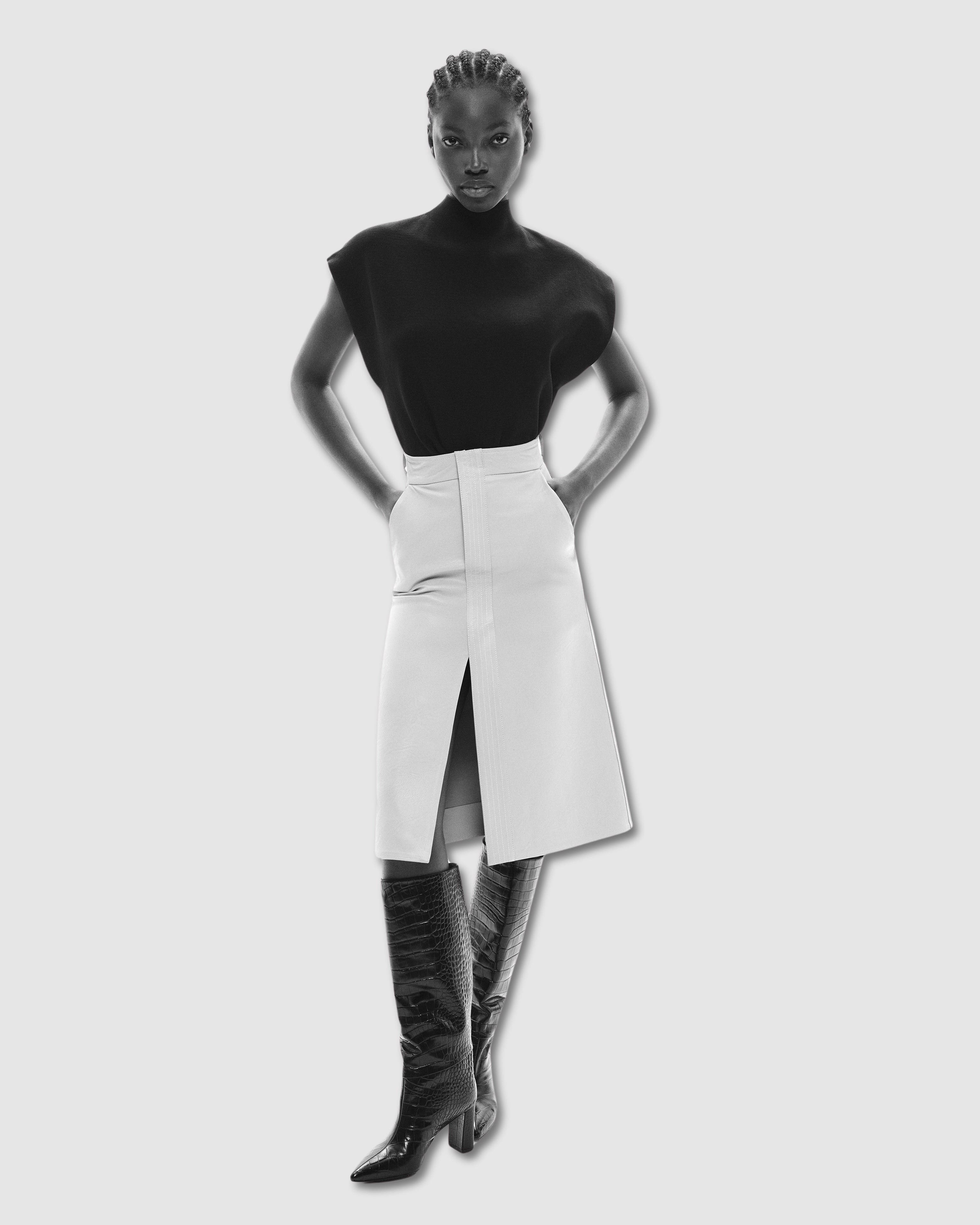 MI/MAI Wassily Croc-style Long Boot, Alternate, color, Black