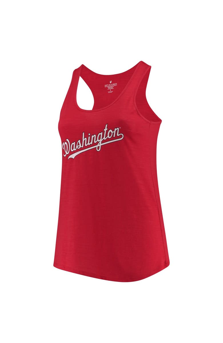 SOFT AS A GRAPE Women's Soft as a Grape Red Washington Nationals Plus Size Swing for the Fences Racerback Tank Top, Main, color, Red