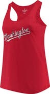 SOFT AS A GRAPE Women's Soft as a Grape Red Washington Nationals Plus Size Swing for the Fences Racerback Tank Top
