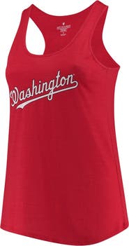SOFT AS A GRAPE Women's Soft as a Grape Red Washington Nationals Plus Size Swing for the Fences Racerback Tank Top