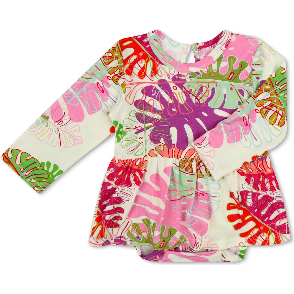Shop Bestaroo Autumn Bliss Long Sleeve Skirted Bodysuit In Pink