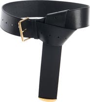 Givenchy Voyou Metal Tip Wide Leather Belt