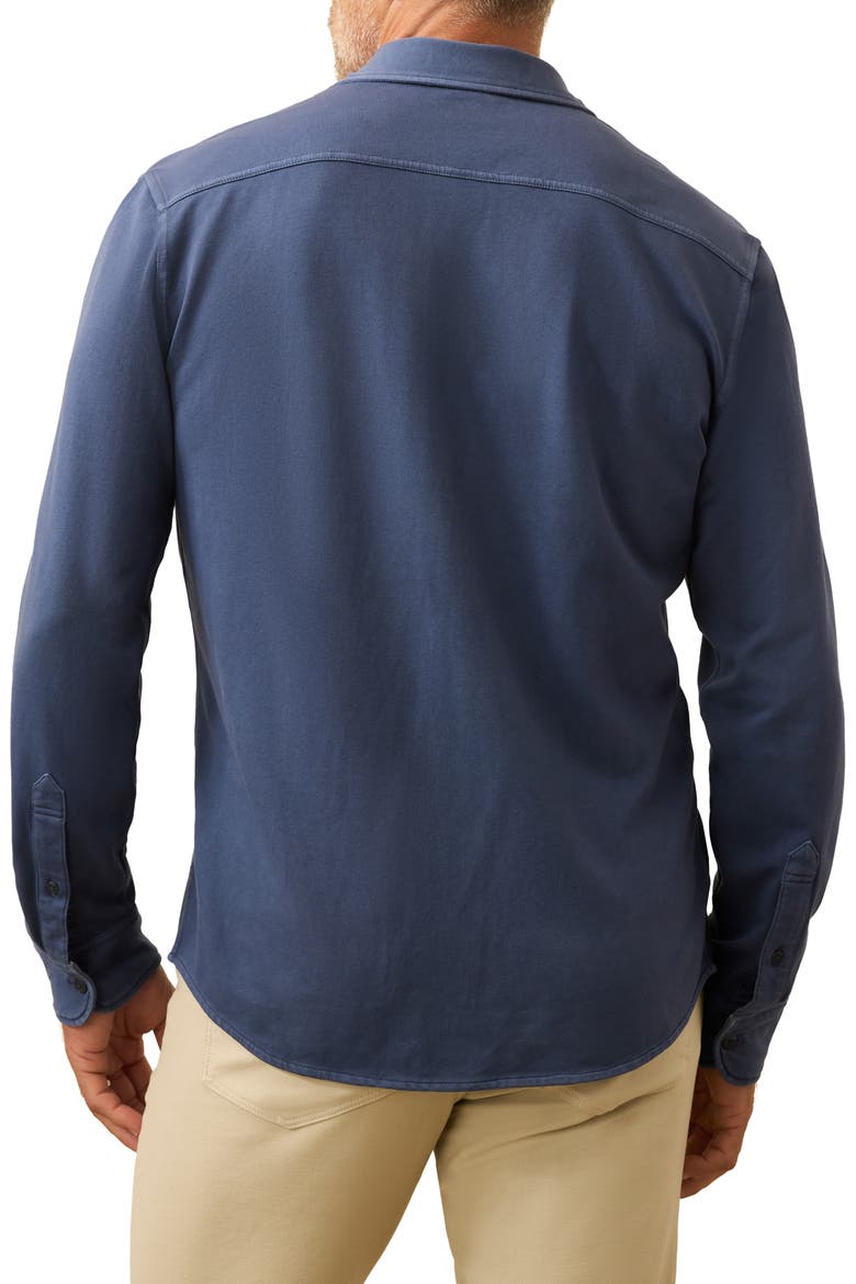 Field Knit Button-Up Shirt, Alternate, color, BLUE NIGHTS