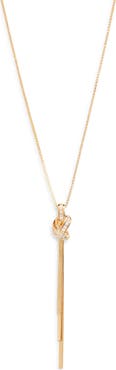 Nordstrom Cubic Zirconia Knot Tassel Pendant Necklace