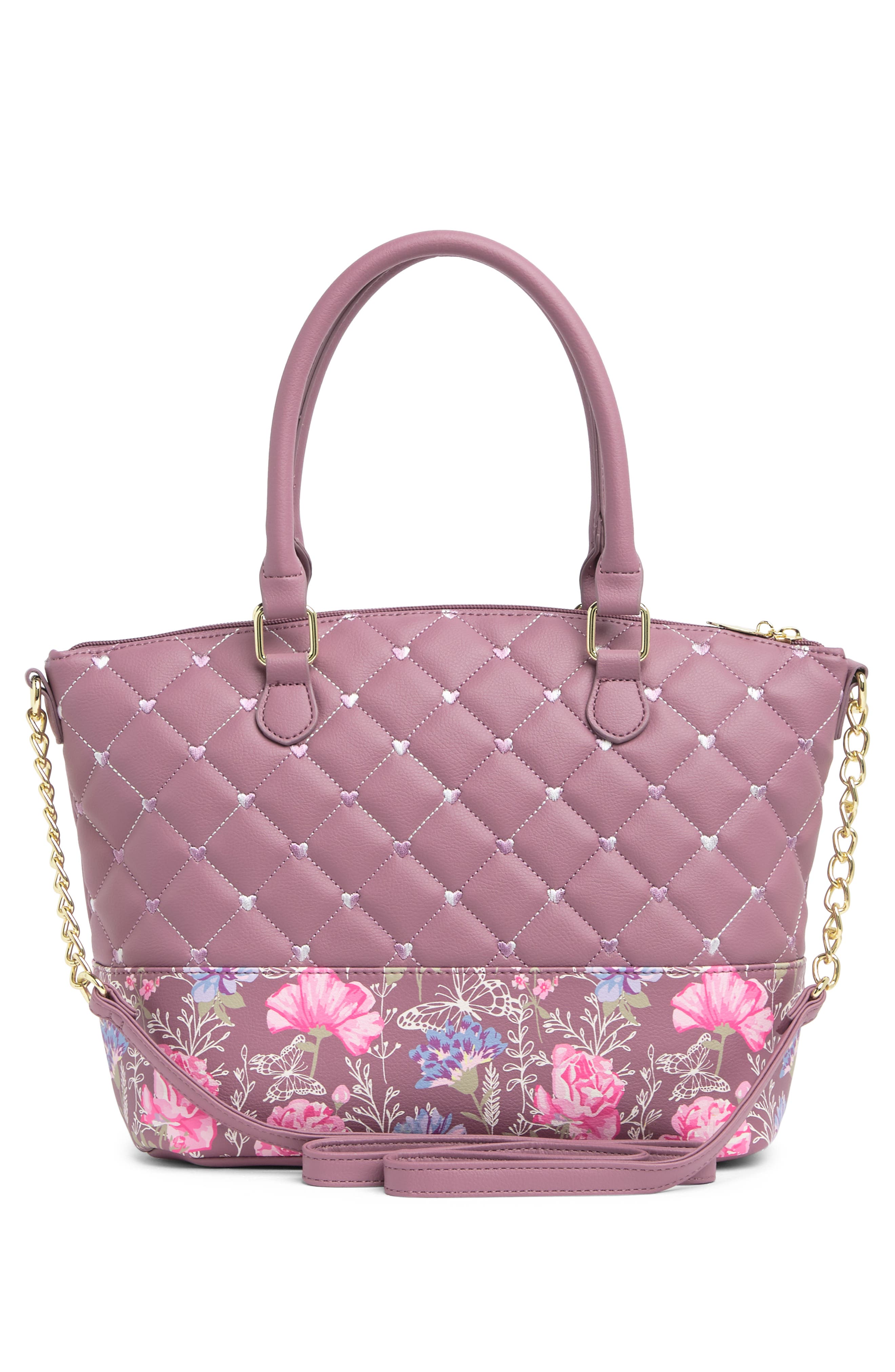 Luv Betsey by Betsey Johnson Medium Printed Logo Handbag, Alternate, color, 