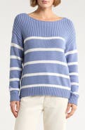 Lucky Brand Stripe Boat Neck Sweater