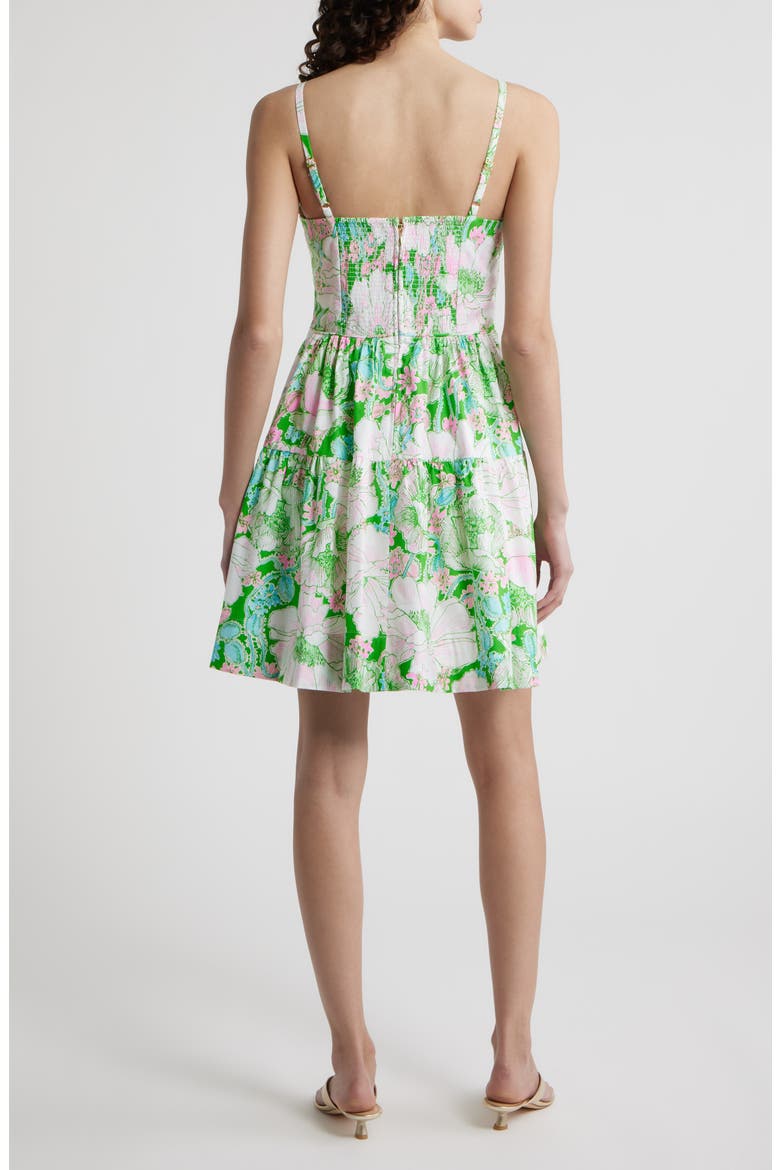 Bennet Floral Print Minidress, Alternate, color, PUTTING GREEN POPPY LAND