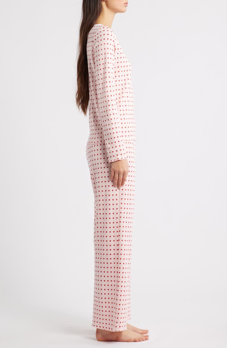 COZYLAND Ellie Print Pima Cotton Pajamas, Alternate, color, Blush