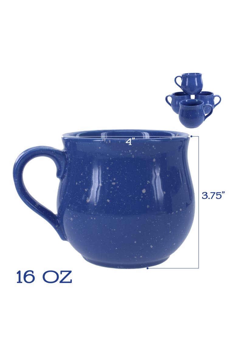 Set of 4 Belly Speckle Mugs, Alternate, color, BLUE