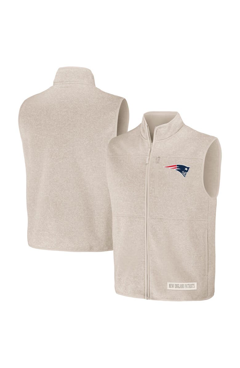 NFL X DARIUS RUCKER Men's NFL x Darius Rucker Collection by Fanatics  Oatmeal New England Patriots Full-Zip Sweater Vest, Main, color, 
