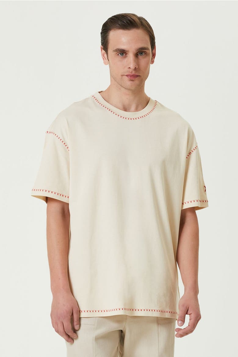 Pure Cotton Free Heaven Crochet T-Shirt, Alternate, color, Beige