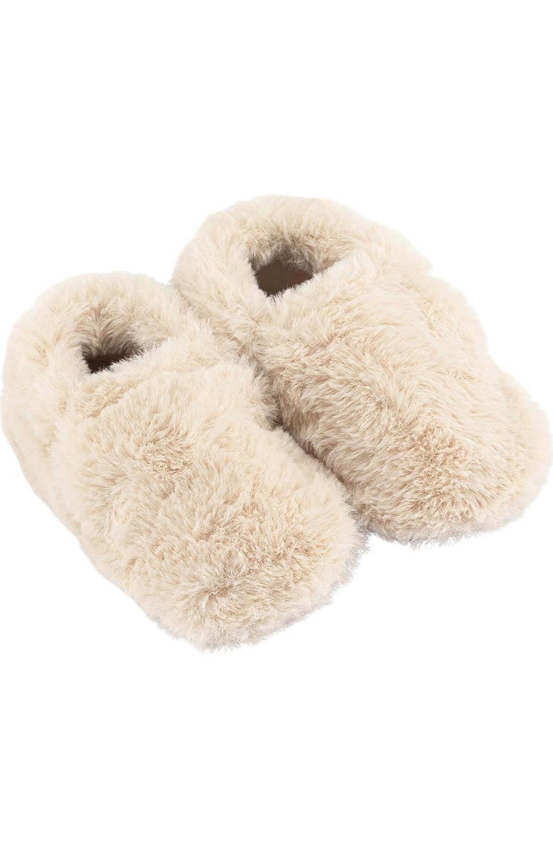 Hopfrög Kids Furry Furry Faux Fur Slipper, Main, color, Off-White