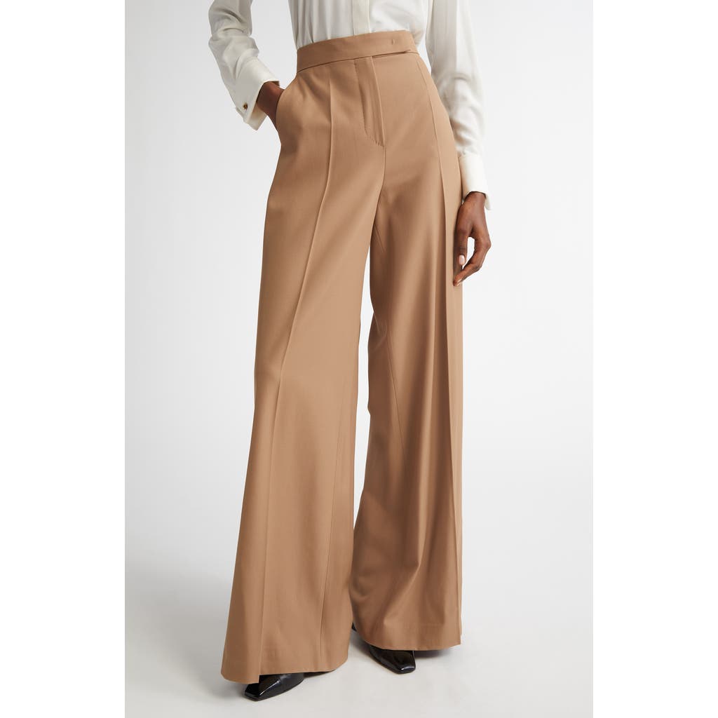 Max Mara Womens Ninfa High-rise Wide-leg Wool Trousers Camel In Camel