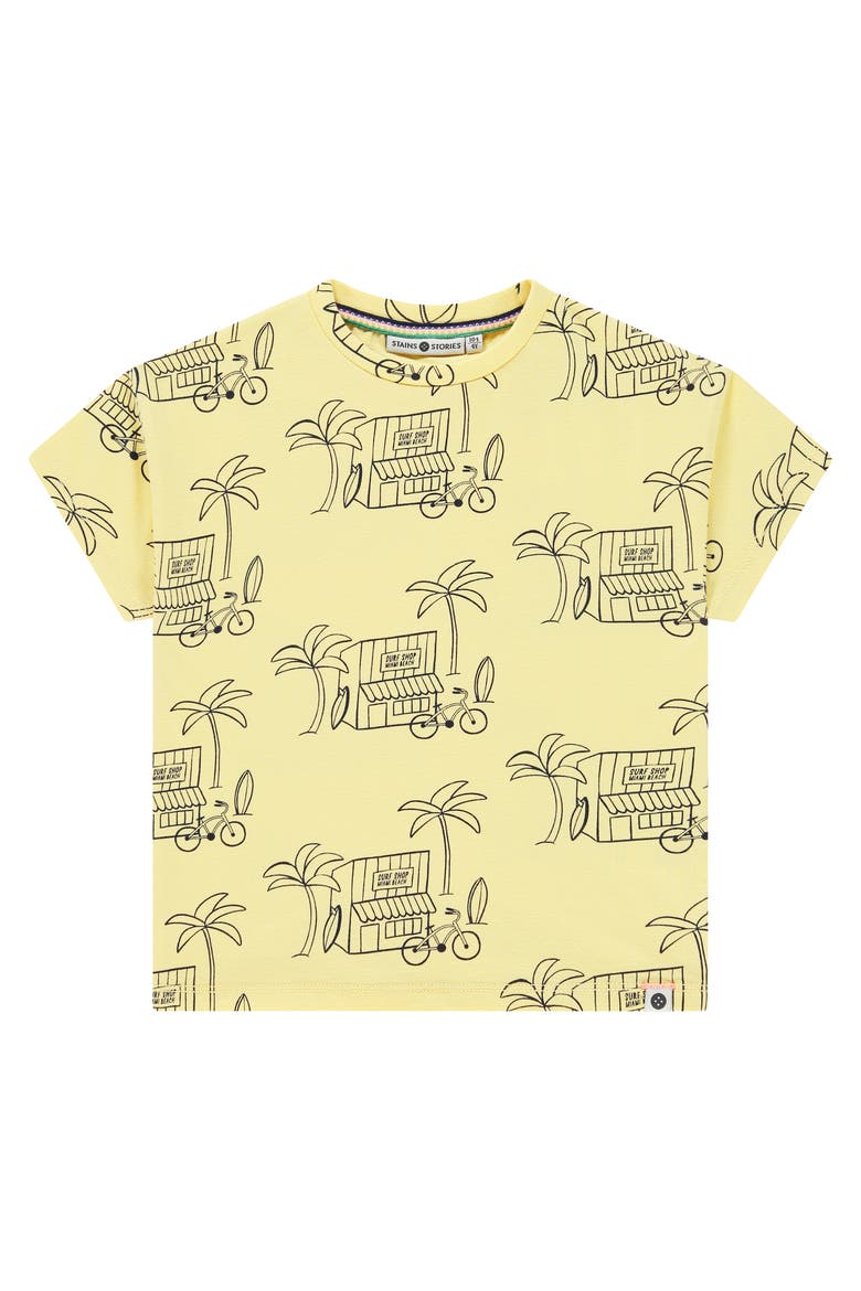Allover Surf Shop Graphic T-Shirt, Main, color, Yellow