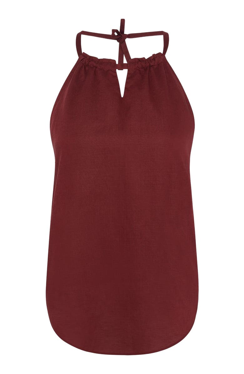 Onia Handkerchief Open Halter Top, Alternate, color, Dark Cherry