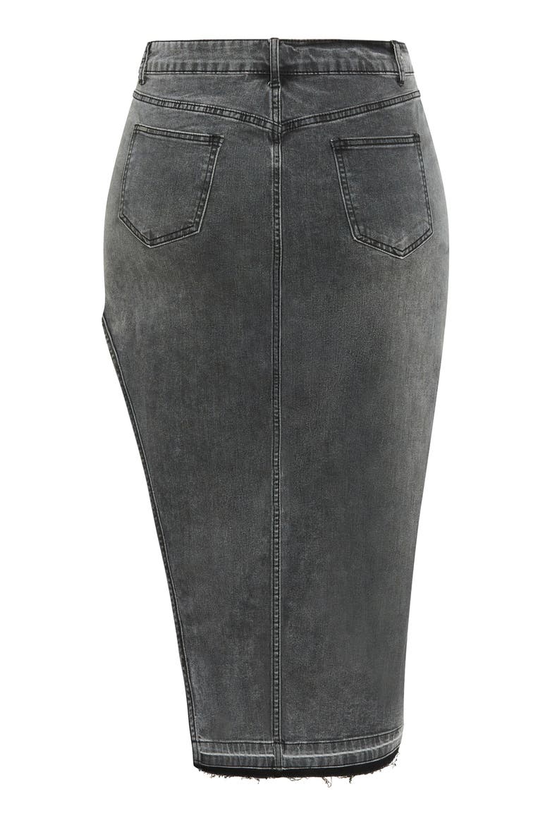 Remi Denim Skirt, Alternate, color, BLACK WASH