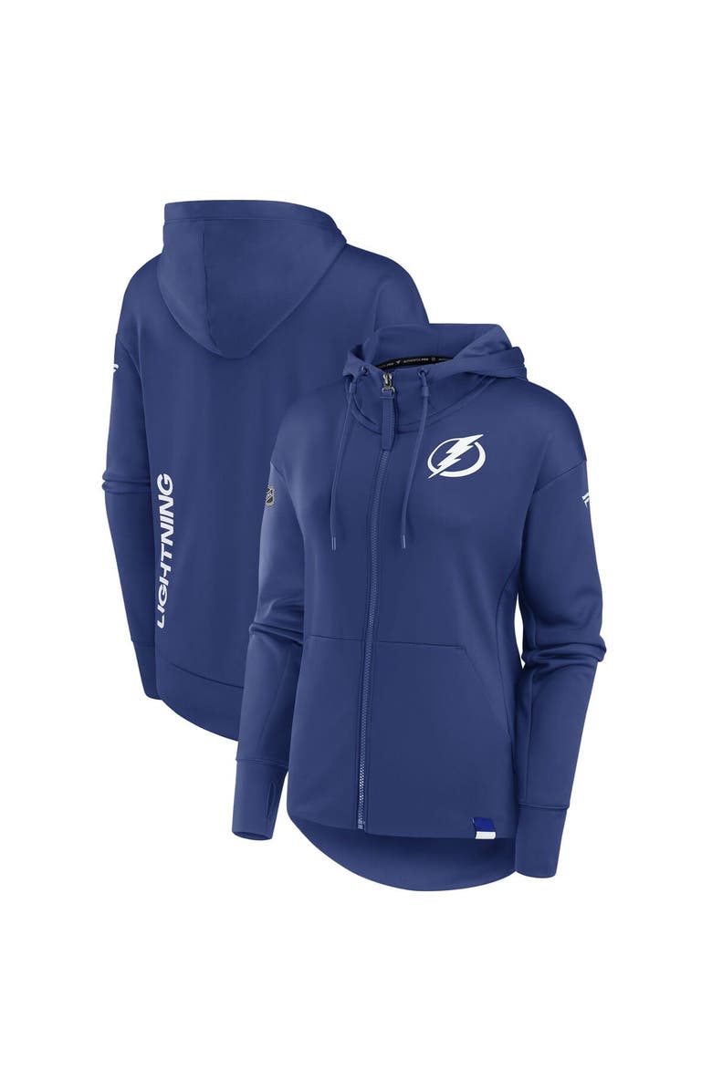 FANATICS Women's Fanatics Blue Tampa Bay Lightning Authentic Pro Scuba Neck Full-Zip Hoodie, Main, color, 