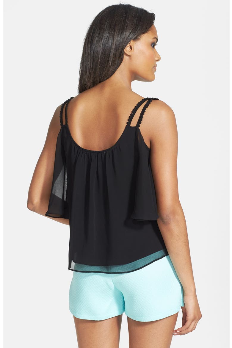 Cold Shoulder Top, Alternate, color, BLACK