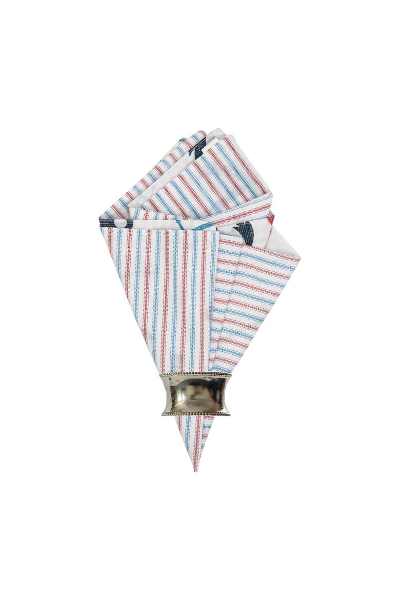 Anchors Away Cotton Reversible Napkin Set of 6 Decor, Main, color, Blue