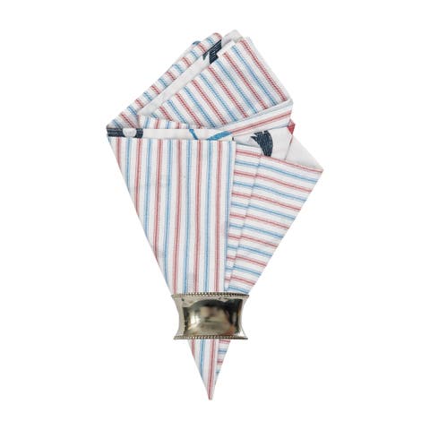 Anchors Away Cotton Reversible Napkin Set of 6 Decor