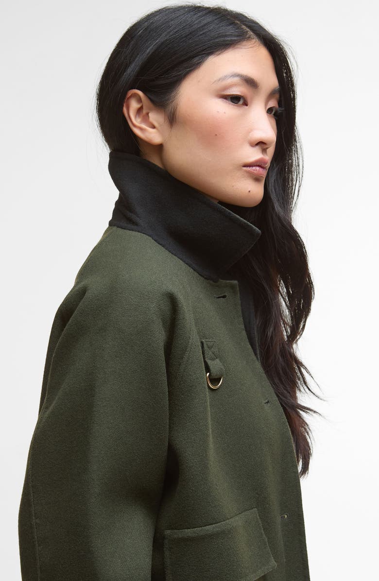 Barbour Leonie Wool Blend Overshirt, Alternate, color, Olive