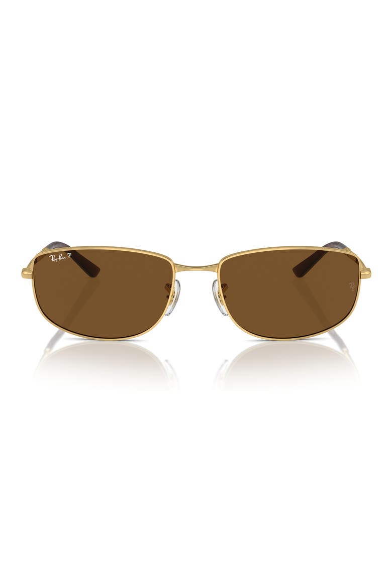 56mm Irregular Sunglasses, Main, color, GOLD/ BROWN